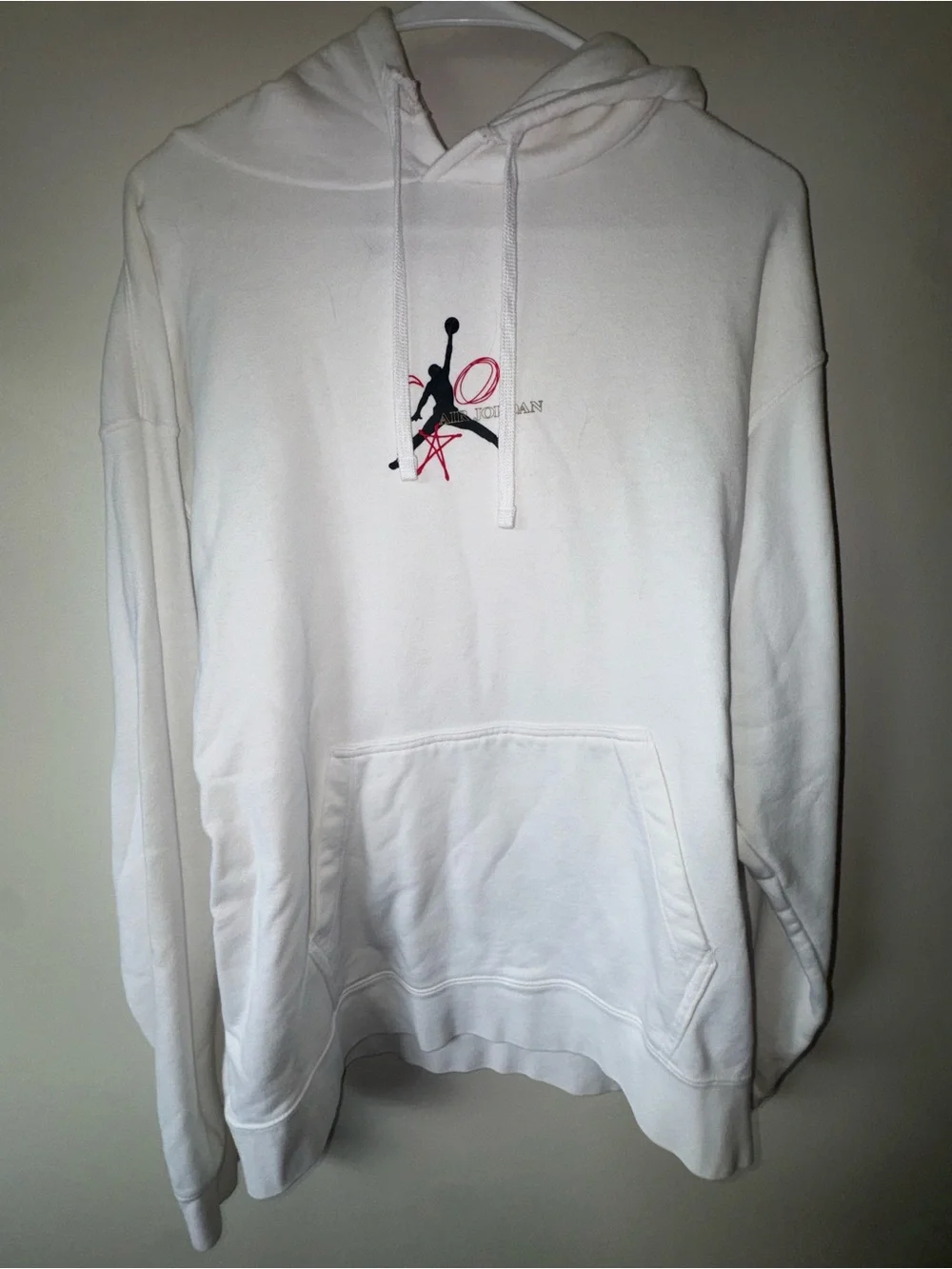 Nike Air Jordan Legacy FIBA Pullover Hoodie Men’s Large Black Red Jumpman